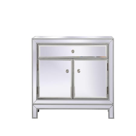 Convenience Concepts 29 in. Modern Mirrored Cabinet - Antique Silver HI2221773